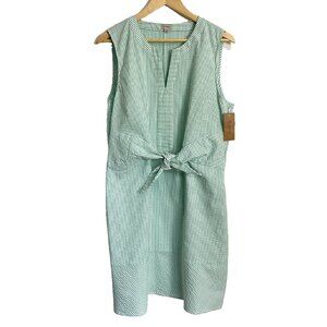 NWT Daniel Cremieux seersucker dress  sz14 – preppy spruce & ivory